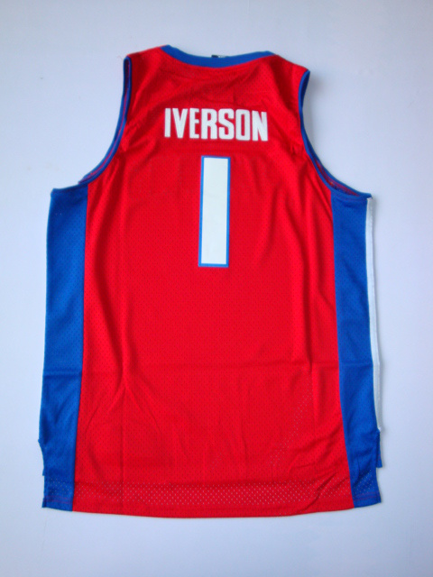 Light and soft are the characters of NBA Pistons 1 Iverson Red Swingman Adidas Jerseys
